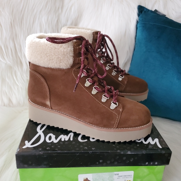NEW Sam Edelman Franc Faux Shearling Hiking Boots - Picture 2 of 10